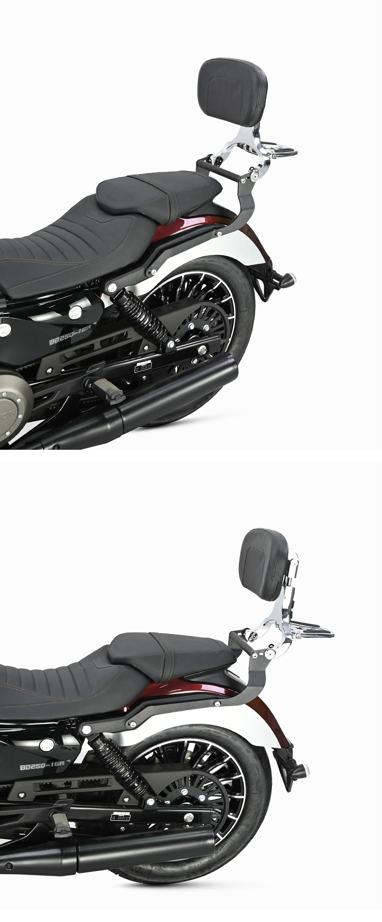 Suitable for Benda gray stone 250 backrest rear tail rack tail rack tail wing curved bow folding backrest modified thick carbon steel