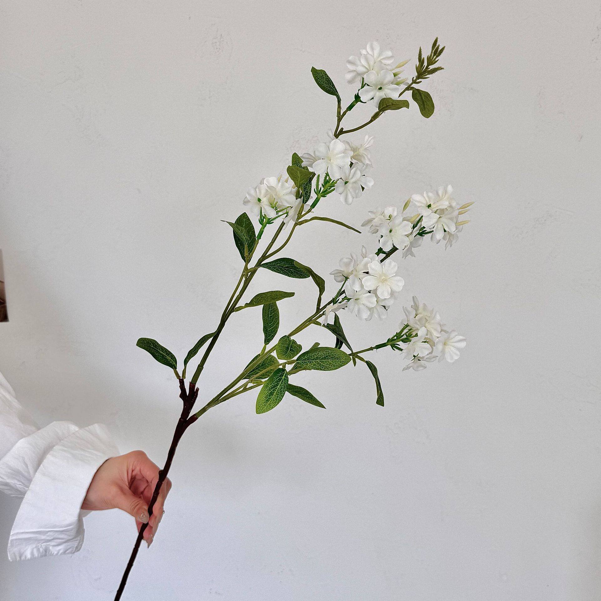 Advanced sense copo de nieve azul flor artificial flor falsa sala de estar decoración de mesa decoración de flores de hortensias de rama larga accesorios de fotografía