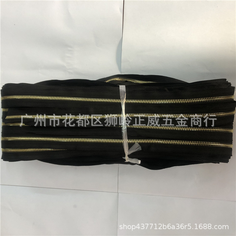 5号金属浅金单拉 黑色彩色现货 白金枪色古铜黄铜 拉头配套批