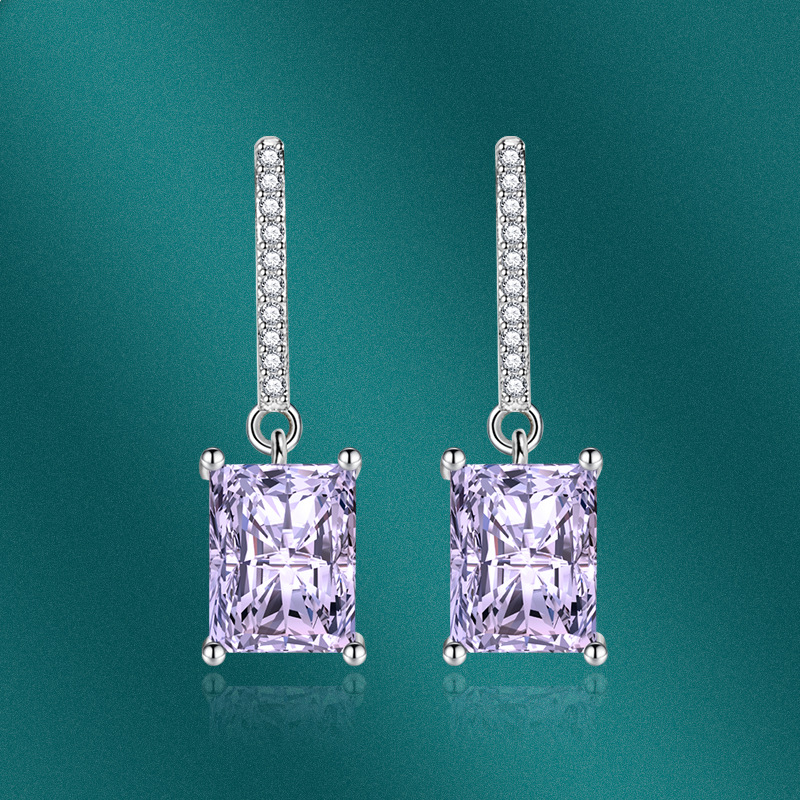 Mode Carré Le Cuivre Placage Incruster Zircon Boucles D'oreilles 1 Paire display picture 4