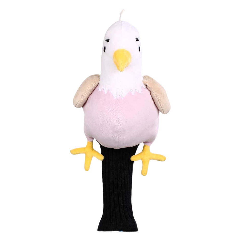Fundas para palos de golf más vendidas a nivel internacional: Fundas de madera tejidas con diseño de águila de cabeza blanca y pata de gallina, lindas fundas de peluche con forma de sombrero de animal.