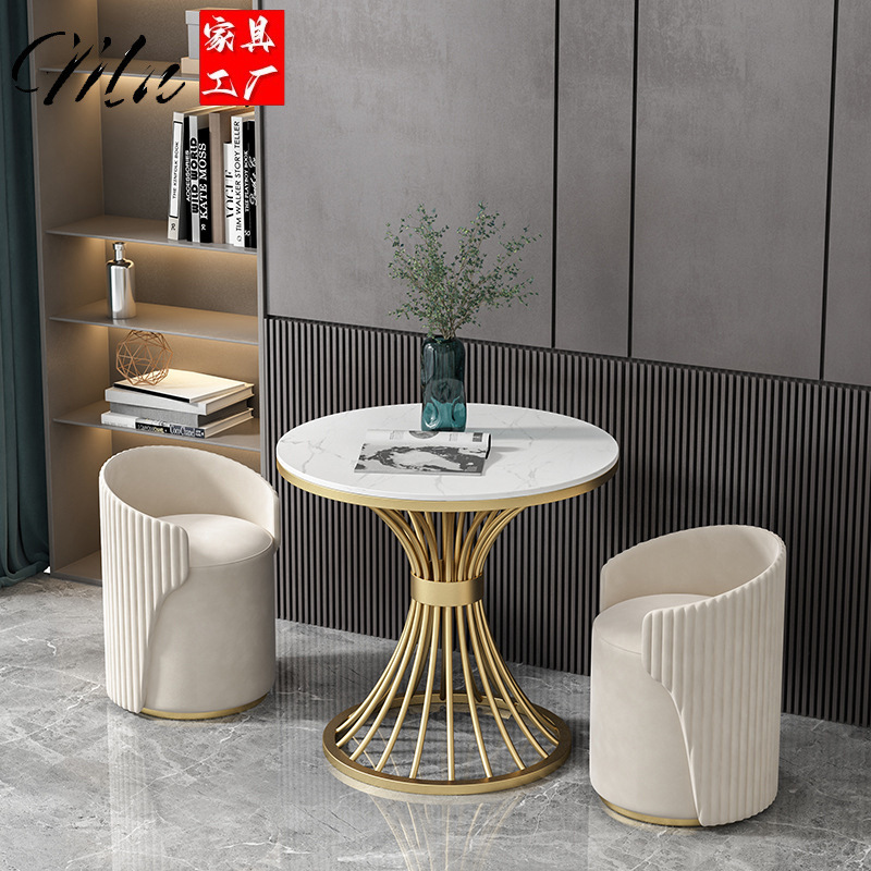 Nordic Simple Leisure Chair Cafe Milk Tea Shop One Table Four Chair Combination Leisure Area Negotiation Reception Internet Celebrity Dining Chair