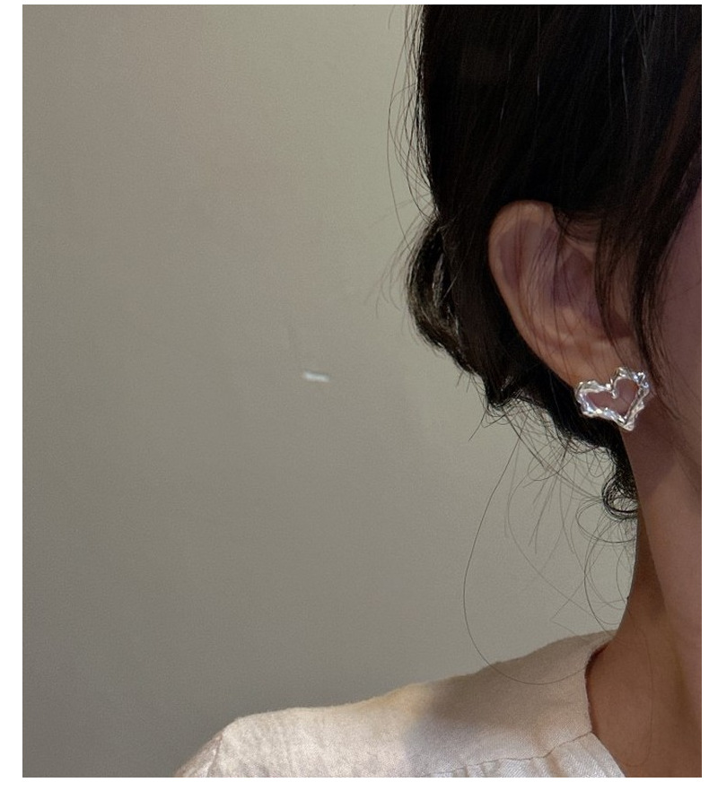 Ear Studs Classification 1 Pair 925 Sterling Silver 925 Sterling Silver Earrings Heart Shape Ear Studs