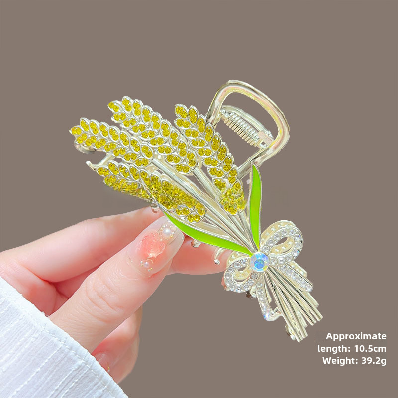 Temperamento Full Diamond Metal Shark Clip Hairpin Back Head Coil Hair Grab Clip Donna Primavera Estate Super Large Clip Copricapo Hair Grab_voghion.com