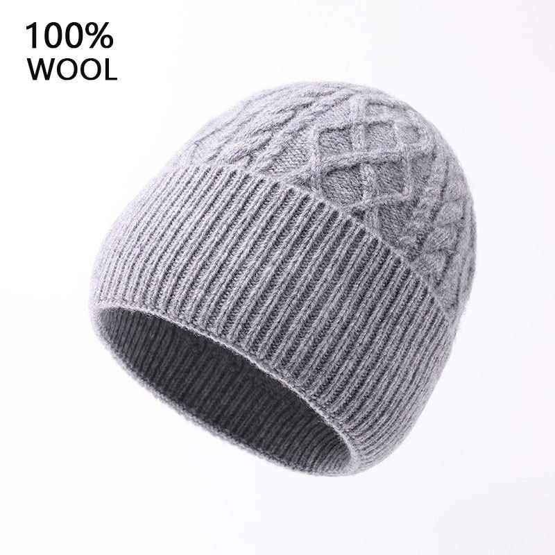 新型100ウールアメリカ毛糸帽子男性冬屋外耳保護保温ニット帽冷帽