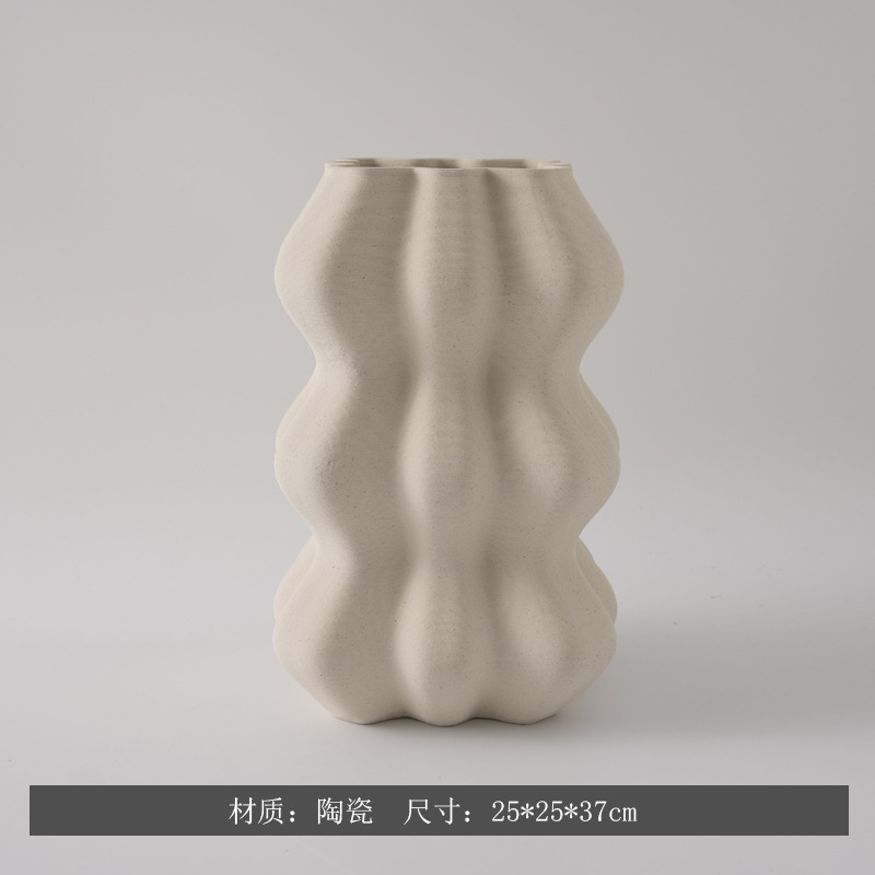 Moderno minimalista creativo 3D impresión de vasijas de cerámica modelo de casa decoración de encimera decorativa secadora de flores de forma especial