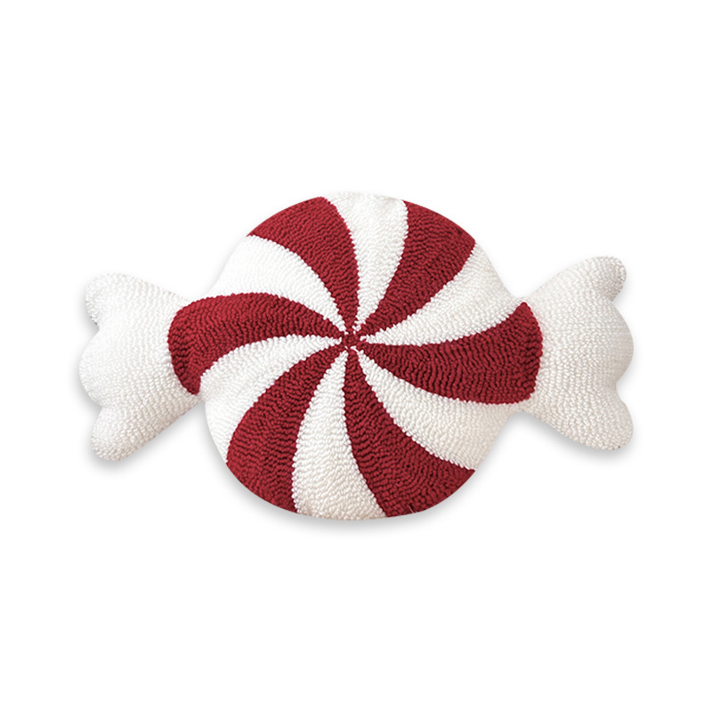 Χριστουγεννιάτικο μαξιλάρι δημιουργικό ειδικό σχήμα μαξιλαριού καναπέ μαξιλάρι νιφάδα χιονιού καραμέλα κεντημένη μαξιλαροθήκη_voghion.com