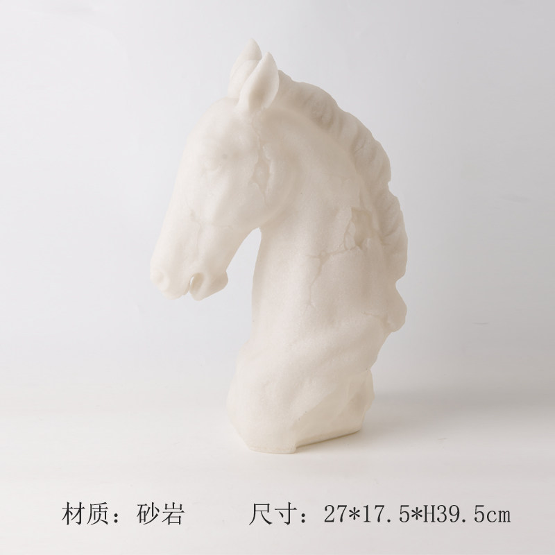 El viento tranquilo retro hace viejos colores cabeza de caballo escultura decoración artística estilo europeo sala de estar estudio decoración porche