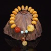 new pattern fashion natural Beeswax Bracelet Nanhong Bead Turquoise 14K Cover with gold leaf parts Hand string