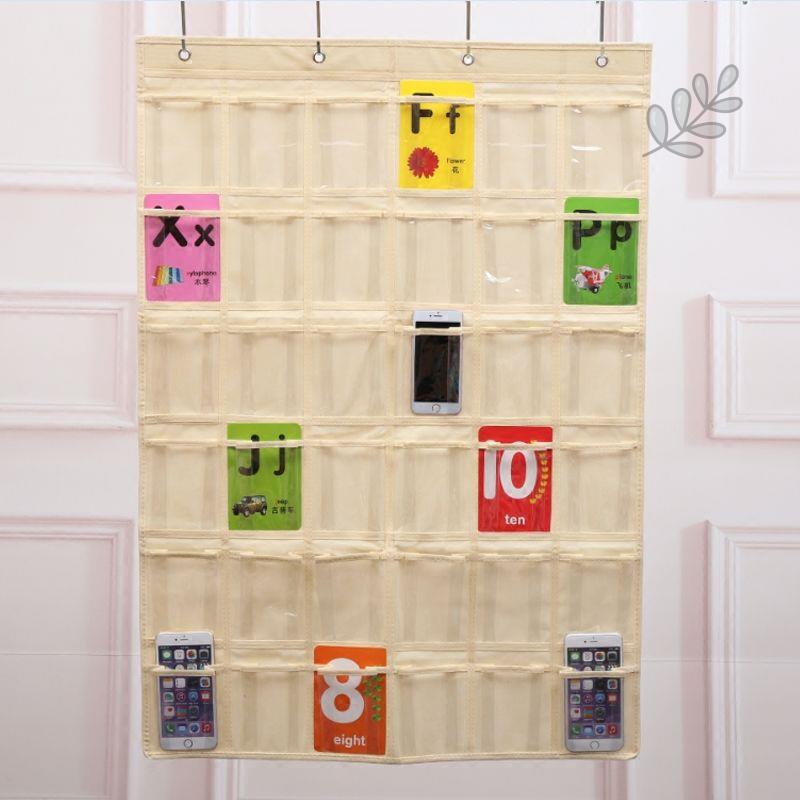 Oxford Cloth Transparent Mobile Phone Storage Bag, Hanging Bag, Card Holder, Mobile Phone Pouch, Wall-Mounted Storage Bag