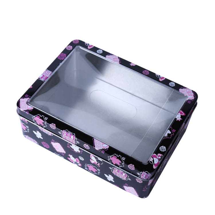 PVC窗口马口铁香水精品包装盒 UV印刷马口铁通用包装