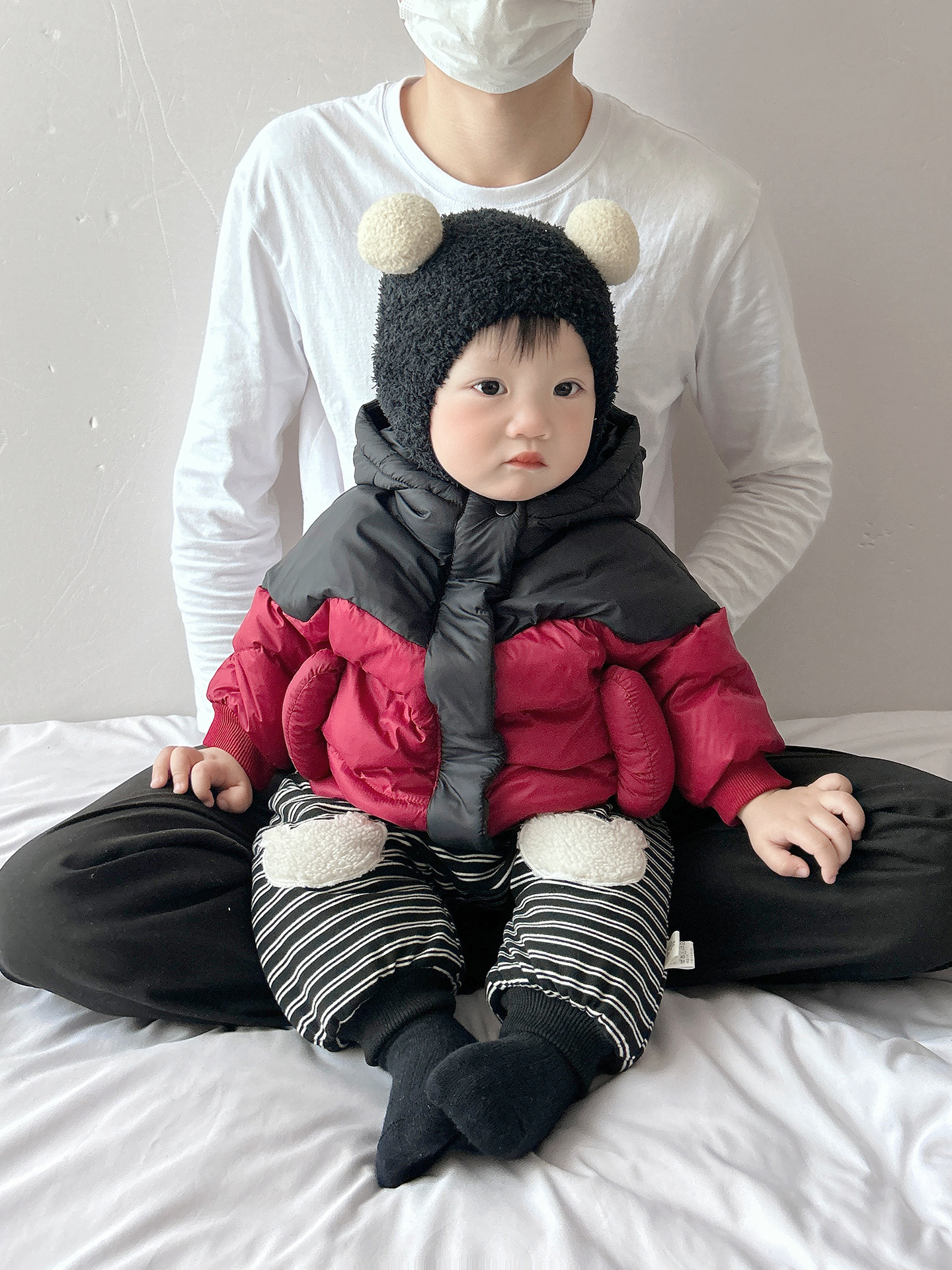 Invierno bebé chaqueta de plumón de colores nuevos niños lindos con capuzas blancas chaqueta de abrigo caliente ropa de bebé gruesa