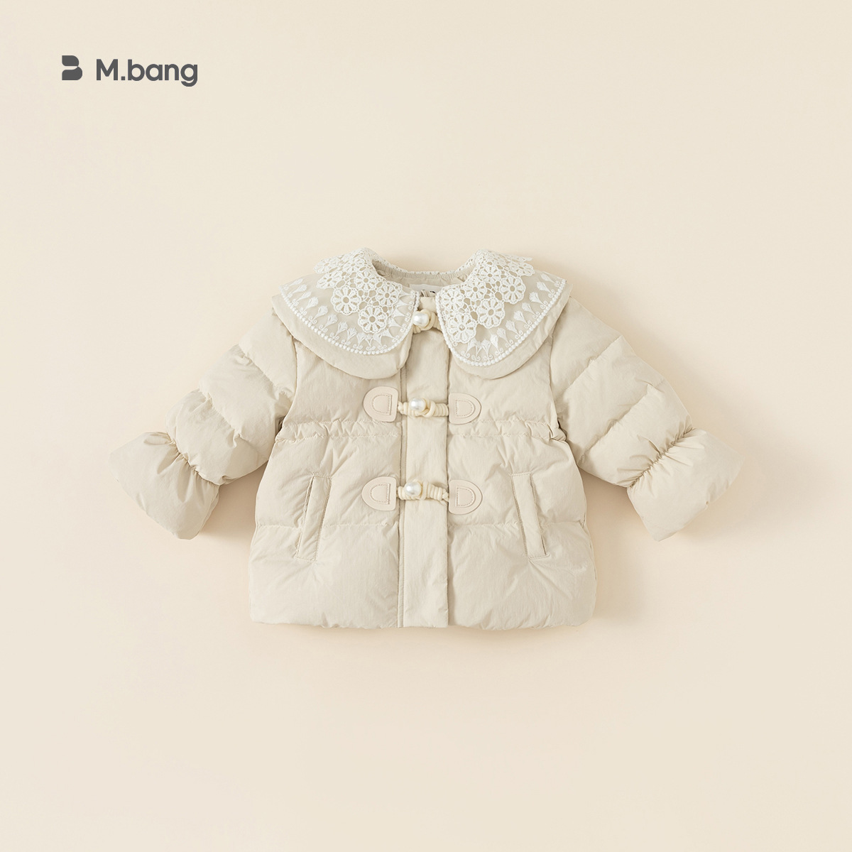 Youbao ropa para niños chaqueta de plumón para niños invierno niña cuello de muñeca de encaje dulce chaqueta de plumón cálido DY23149