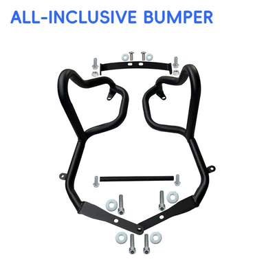 Suitable for Qianjiang Flash 250V crash bars, anti-fall bumpers, and rear rack side bag protection modification (Motorcycle bumper) - black-carbon-steel-bumper
