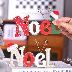 クロスボーダークリスマス木製ノエルレターオーナメントクリスマスデコレーションクリエイティブデスクトップウィンドウレターオーナメント