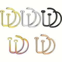 国境を越えてよく売れている対外貿易の新型D字鼻輪鼻釘鼻飾り鼻輪人体穿刺アクセサリー工場直売卸売り