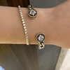 South Korean retro goods, brand silver bracelet, fashionable zirconium, chain