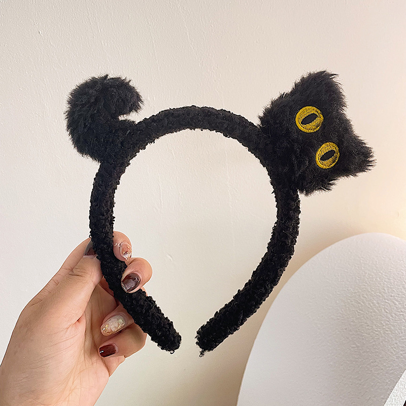Diadema de peluche lindo gatito mujer Otoño e Invierno antideslizante pelo no herido moda dibujos animados oso muñeca diadema horquilla tocado