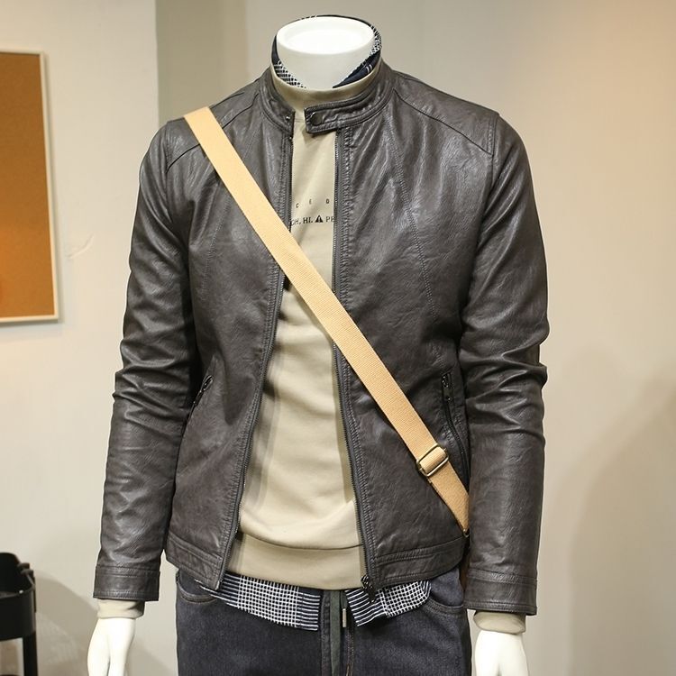 复古软皮机车服夹克男士皮衣男潮流2025年秋冬季新薄款加绒外套男|undefined
