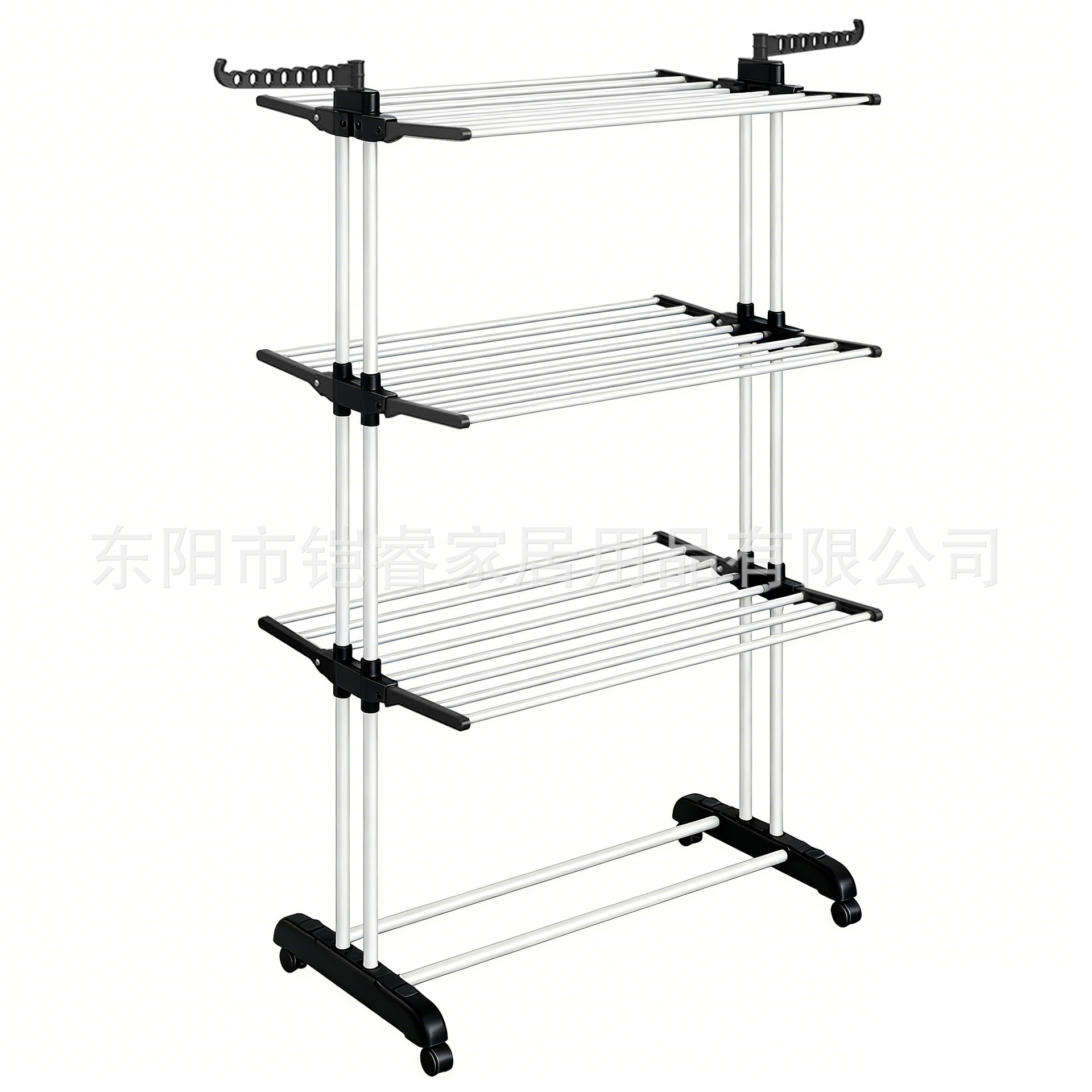 Fábrica multifuncional de piso de tres capas percha de secado de ropa percha de toallas de baño percha de secado de ropa percha de almacenamiento plegable móvil image 9