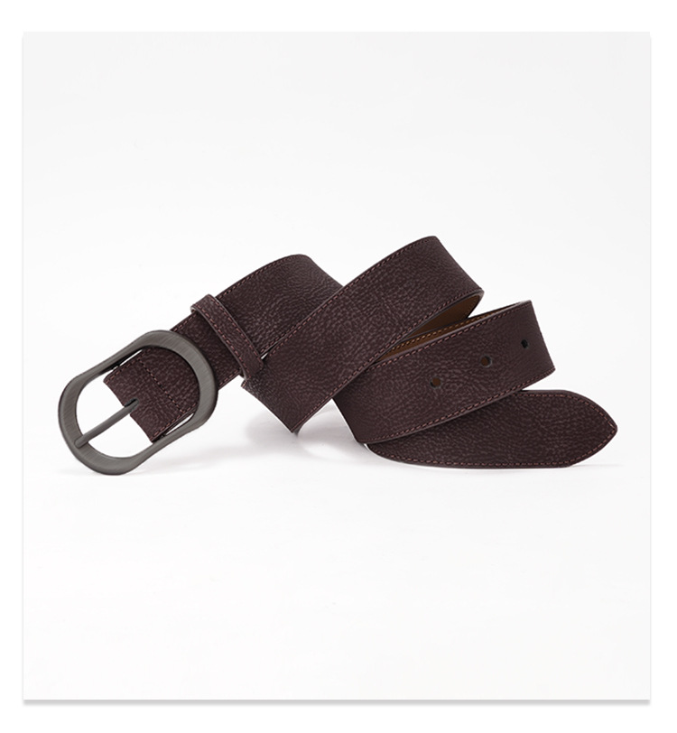 Neue Anzughose aus echtem Leder, schlichte Dornschließe, vielseitiger Gürtel aus Rindsleder für Damen_voghion.com