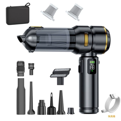 Tozsoranlar — vacuum cleaner with dual-function suction - 6704a-black-gold-storage-bag-2-filter-cartridges-fast-charging-version-17000pa