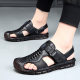 The first layer of leather sandals men's summer wear casual beach shoes men's non-slip soft bottom hollow men's slippers