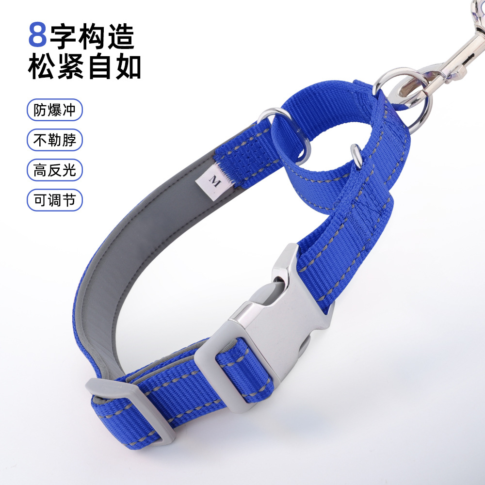 亚马逊大小圈潜水料狗狗项圈反光丝便携中大型犬围脖宠物用品狗链