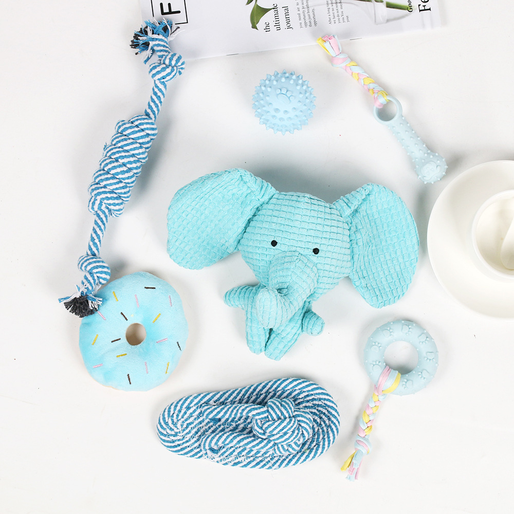 Temu se especializa en juegos de juguetes para mascotas, combinación de juguetes molares para perros, juguetes de sonido de felpa para aliviar el aburrimiento al por mayor