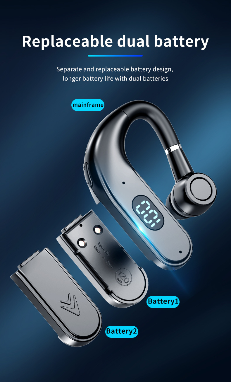 Yeni ürün X5 Bluetooth kulaklık kablosuz kulak üstü spor araba dijital ekran bekleme uzun pil çıkarılabilir yedek sınır ötesi