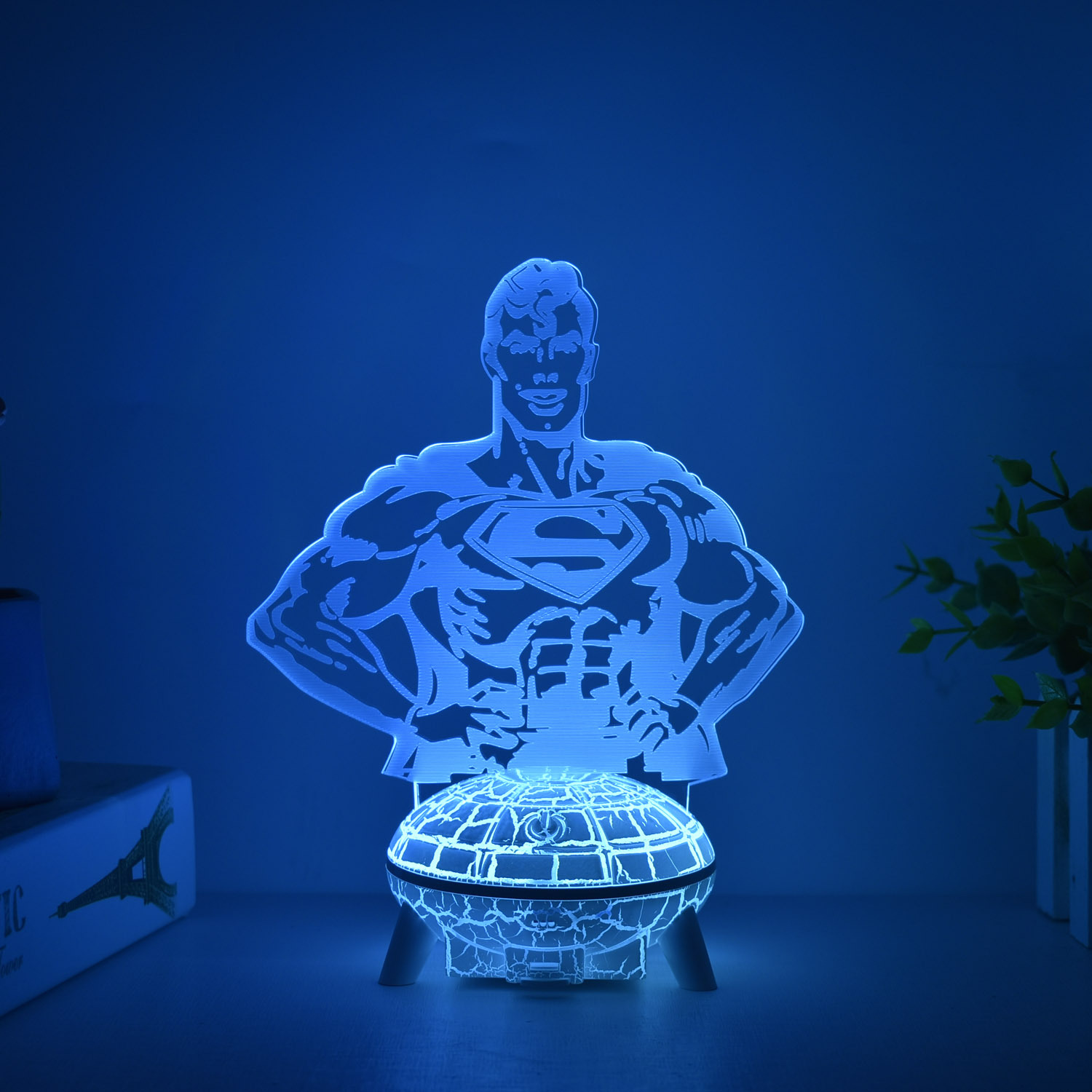 Transfronteriza serie de superhéroes Spider-Man Iron Man periférico 3D luz de la noche luz creativa pintura decoración adornos hechos a mano