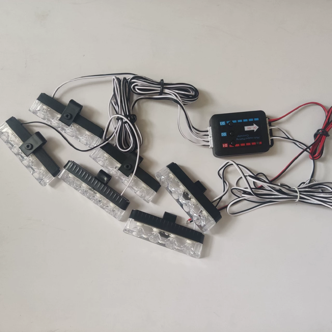 03042-6 ручное управление DC12V One Drag Six с полностью ярким 4LEDX6 24LED зажимом без перфорации вспышка