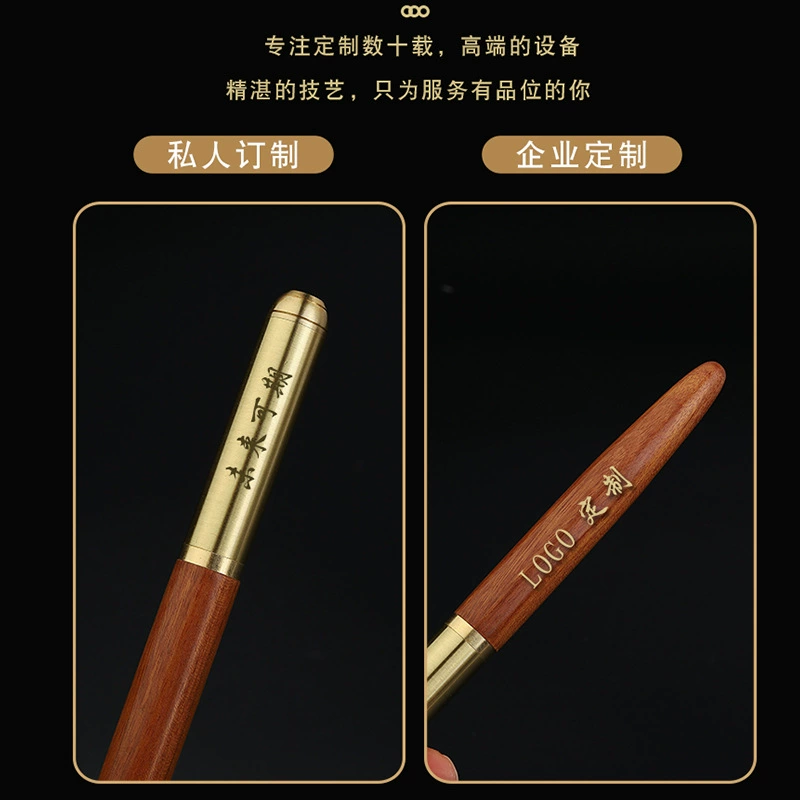 Metal brass rollerball pen sandalwood, calligraphy, gift pen from natural wood