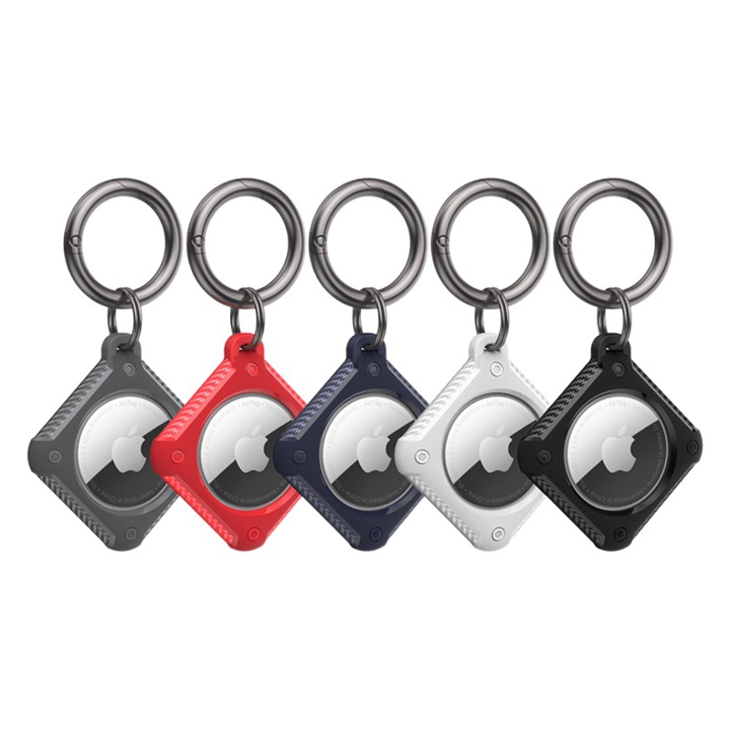 Adecuado para Apple airtag Tracker anti-perdida localizador de fibra de carbono patrón cubierta protectora airtags cáscara protectora