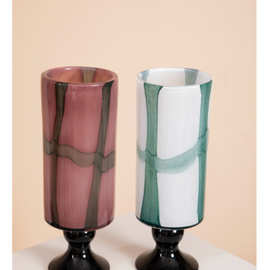 中古琉璃花瓶厚重新中式感艺术复古高脚装饰品桌面摆件