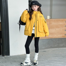 秋冬学生女童外套加绒防风叠穿儿童中大童休闲中长款三合一冲锋衣
