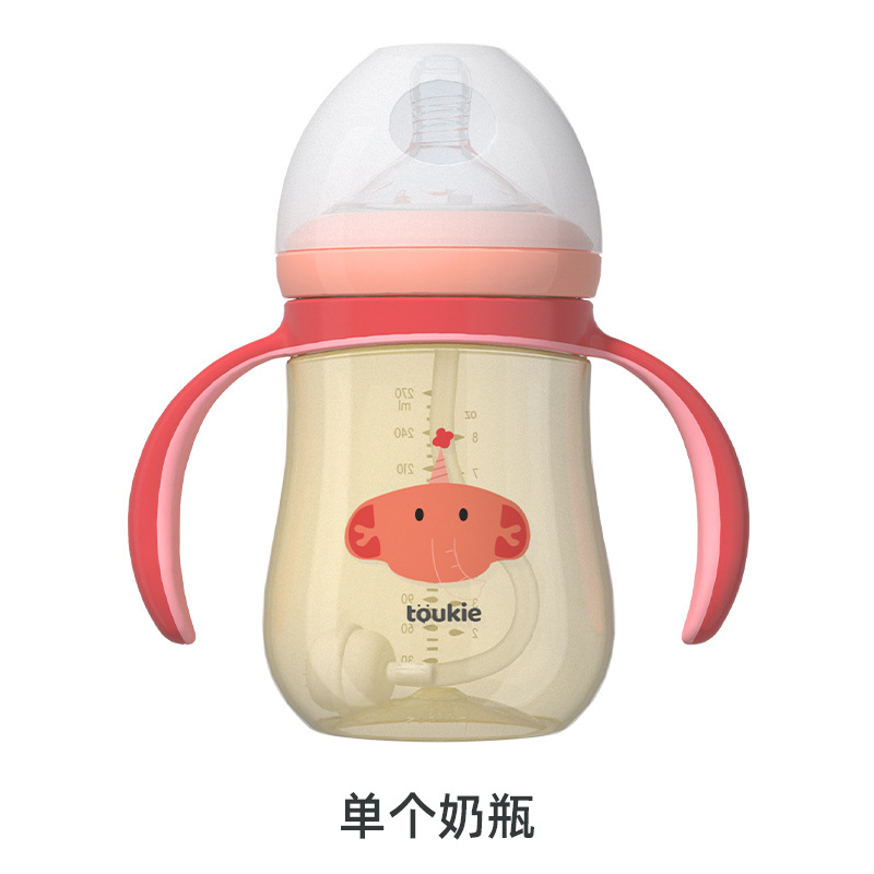 Tookie travieso de ancho calibre PPSU biberón con mango paja recién nacido infantil anti-flatulencia bebé suministros