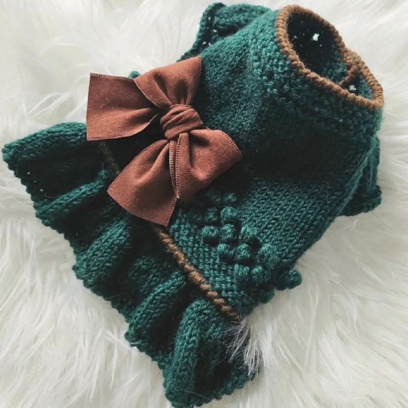 가을, 겨울 애완 동물 니트 스웨터 포메라니안 푸들 강아지 테디 비숑 작은 강아지 슈나우저 고양이 옷