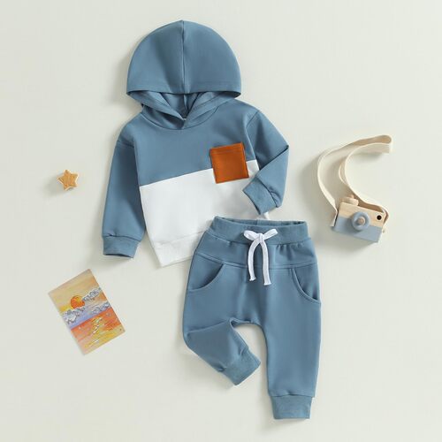 Bestselling Spring New Color Block Cap Hoodie + Sports Shorts 2-Piece Set Pure Cotton