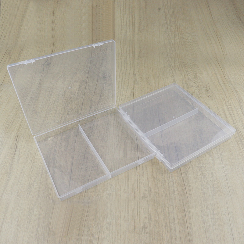 2格固定PP透明塑料盒饰品甲片收纳盒多功能分类渔具五金整理盒