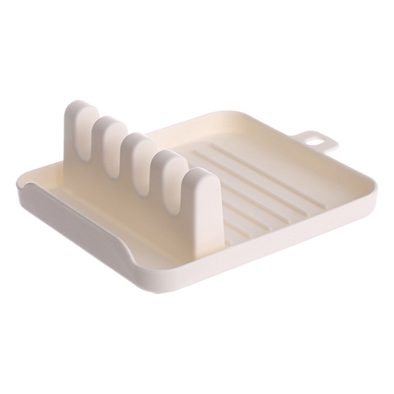 Cocina hogar multi-funcional espátula estante cuchara estante de almacenamiento espátula pad titular cocina estante de almacenamiento olla cubierta rack
