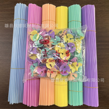 批发马卡龙气球杆子糖果色托杆马卡龙色气球杆拖气球气球配件厂家