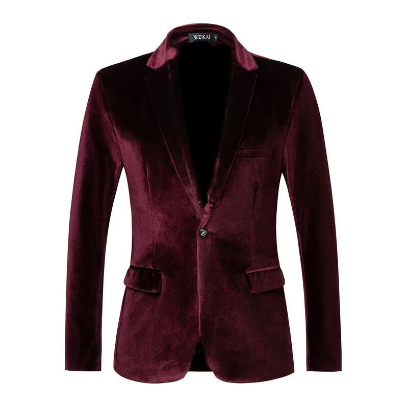 Spring and Autumn Style European and American Men's Casual Slim-Fit Velvet Blazer Trendy Youth Formal Wear Men's Suit
