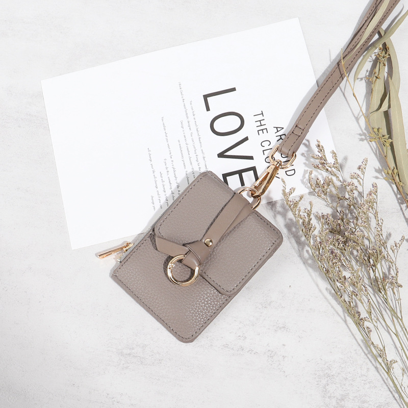 Cuello halter Mini Card Bag Funda protectora para permiso de trabajo Funda para llaves multifuncional Tarjeta de autobús para estudiantes Tarjeta de comida Paquete pequeño Liquidación