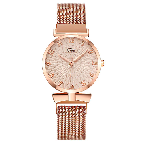 Cross-border foreign trade women's watch digital sunflower bow lazy magnet watch quartz watch