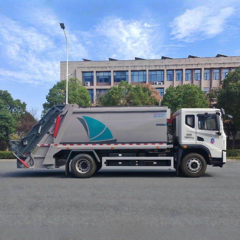 Purely Electric Compressed Garbage Truck with 15 Cubic Meters Volume and 300 Kilometers Range, Sanitation and Garbage Collection Truck, Garbage Transport Truck