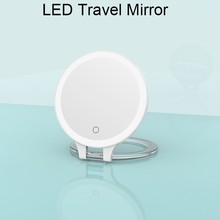 10倍放大LED化妆镜 挂墙台式美妆镜 折叠双面发光镜