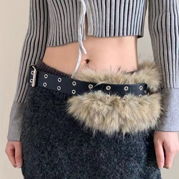 New niche American hot girl wide version imitation fur fur waist…
