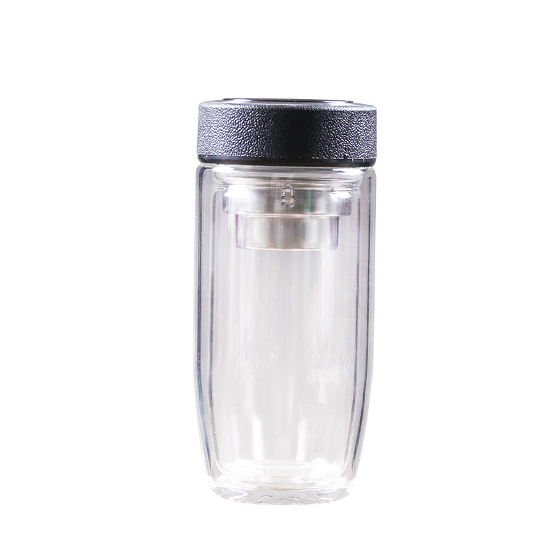 耐高温鹅蛋杯茶水分离杯商务茶杯大容量双层玻璃杯车载泡茶杯|undefined