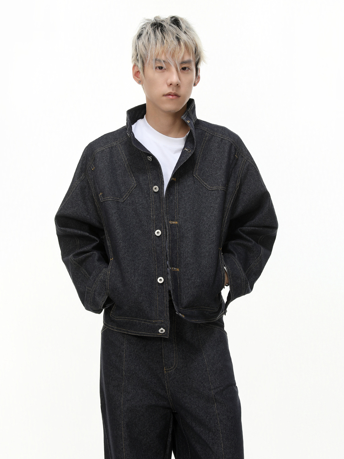 MTLCLOTHES Hombres| Lao Qianfeng traje con la línea coreana de alto nivel de diseño de chaqueta de vaquín de acero